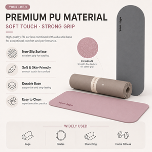 Tapete de Yoga de PU con Logotipo Personalizado, 6mm de Grosor, Antideslizante, con Correa de Transporte para Gimnasio, Fitness, Pilates y Estudio - Product Image 5