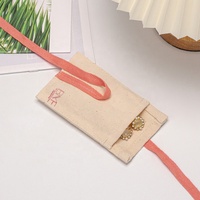 Enveloppe blanche imprimée de logo personnalisé toile de coton sac de pochette d'oreiller pour vêtements avec nœud en coton enveloppe pochette à poussière