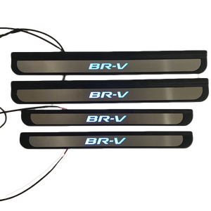 อุปกรณ์ตกแต่งภายนอกรถยนต์,คุณภาพสูงทำจากสเตนเลสสตีล ABS สีเงินกันรอยชายบันไดสำหรับ Honda <span class=keywords><strong>BRV</strong></span> - Product Image 1