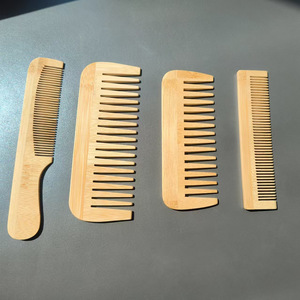 Peigne en bois de bambou à dents larges Portable pour la maison à la mode <span class=keywords><strong>poux</strong></span> cuir chevelu Massage outil de coiffure usine Offre Spéciale coiffure - Product Image 4