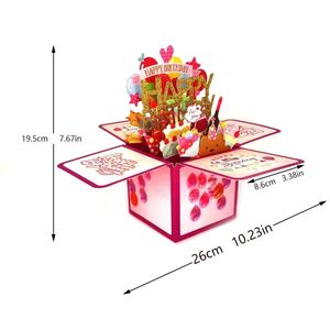 Boîte de carte de voeux Pop-up 3D personnalisée 'Happy Birthday' en papier style musique inspirée pour maman vente en gros - Product Image 3