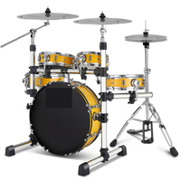 OEM New Type Professional Double Sided Silent Portable 5 Drums 3 Cymbals Jazz Acoustic Drum Set for Adult