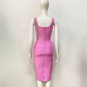 Robe de soirée élégante et sexy pour femme, en satin uni de haute qualité, style européen et américain, taille naturelle, coupe ajustée - Product Image 3