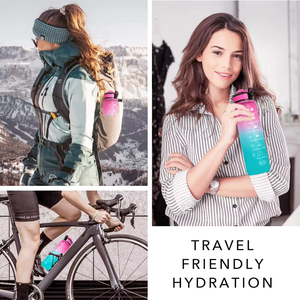 Bouteilles d'eau Tritan Fashion 32 oz avec temps de boisson et paille, bouteille d'eau motivante avec marqueur de temps - Product Image 6