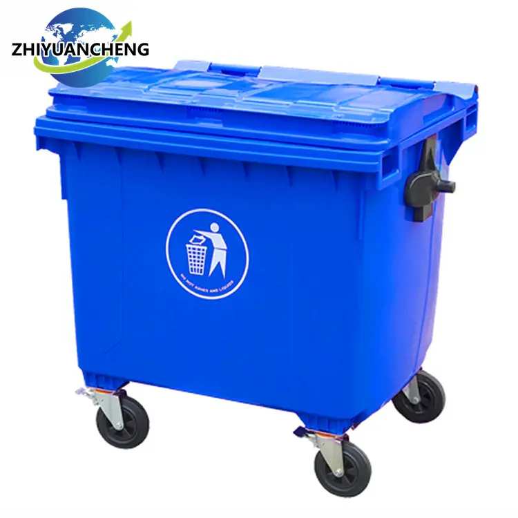 1100 litre big size waste containers mobile garbage bin plastic dustbin