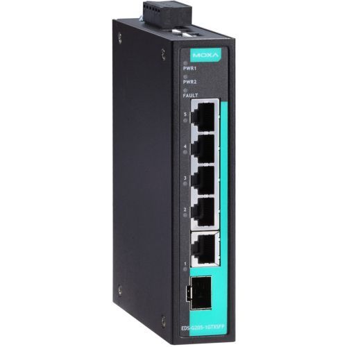 Moxa EDS-G205-1GTXSFP 100Mbps Unmanaged Enterprise Switch 5 Port 24V Ethernet Industrial Network Device
