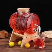 Fût à vin en verre 1L/3L/5L avec robinet, bouteille de vin de ginseng hermétique, distributeur de boissons, pot de brassage