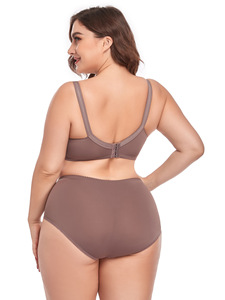 Sous-vêtements pour femmes Ensemble de soutien-gorge et culotte grande taille Soutien-gorge imprimé push up à armatures Soutien-gorge large à couverture complète ultra-mince - Product Image 2