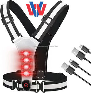 Gilet de sécurité en maille polyester à haute réflectivité de classe 1 ANSI avec logo personnalisé et lumières LED clignotantes - Product Image 6