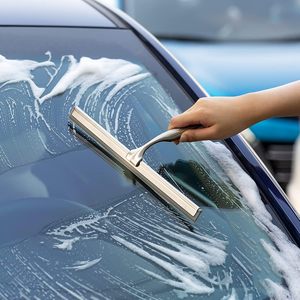 Zinc Alloy Cleaner Car Window Wiper Cleaning Handle Scraper Shower Silicone Stainless Steel Rubber Window Squeegee - Product Image 3