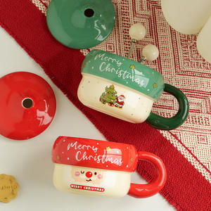 Linda Taza de cerámica navideña con alto valor de belleza, taza de agua para parejas de oficina para niñas en Casa para fiestas y regalo de <span class=keywords><strong>acompañamiento</strong></span> - Product Image 2