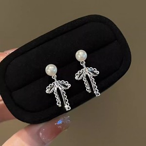 22640 Pendientes de Plata S925 para DIY con Perlas, Accesorios con Cuentas Redondas de 5-7mm, Bandeja Vacía para Pendientes de Lazo - Product Image 1