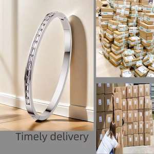 2024 o-tipi doğrudan satış üreticisi nötr titanyum çelik zarif kare bilezik paslanmaz çelik moda Charm bilezikler - Product Image 4