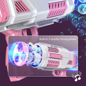 N lỗ Bazooka Súng Bong Bóng Mùa Hè nước ngoài trời Đồ chơi điện tự động màu bong bóng Máy gatling Đồ chơi bộ nhựa cho trẻ em - Product Image 5