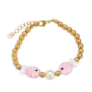 สร้อยข้อมือลูกปัดแก้วชุบทอง 18k สีสันสดใสสไตล์มหาสมุทร เครื่องประดับแฟชั่นสำหรับผู้หญิง งานฝีมือประดับลูกปัดน่ารัก ทำด้วยมือ เหมาะเป็นของขวัญ - Product Image 3