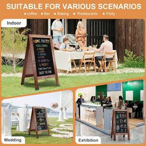 Large Sandwich Board <b>Signs</b> Outdoor, Double-Sided Sidewalk Blackboard for Business - Product Image 4