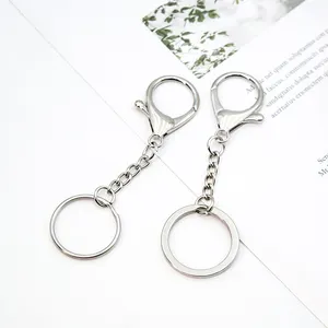 Customized High Quality Keychain With Chain Keychain Ring Zinc Alloy Metal Lobster Clasp