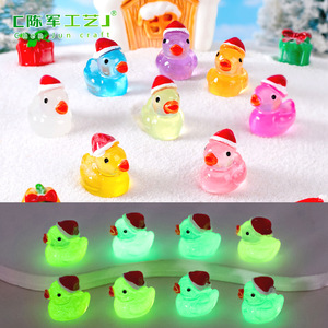 Buena calidad Chunjun paisaje lindo que brilla en la oscuridad Santa sombrero <span class=keywords><strong>patitos</strong></span> jardinería bola de cristal paisajismo ornamento accesorios tableta - Product Image 2