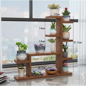 Estante de madera personalizado para plantas, soporte de exhibición multimaceta para interior y <span class=keywords><strong>exterior</strong></span>, estante para plantas de jardín en esquina, sala de estar y balcón - Product Image 2