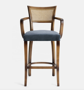 Sassanid Studio Design Vintage Glamour Taburete de roble macizo Restaurante Desayuno Bar <span class=keywords><strong>Molina</strong></span> Taburete Cane Back - Product Image 2