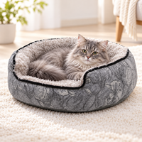 Nid pour animaux de compagnie en jacquard teint en fil, cachemire et laine, résistant à l'usure et aux morsures, sans teinture irritante, matériau sûr, lit pour animaux de compagnie