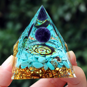 Kogiya <b>Crystal</b> <b>Chip</b> Pyramid Resin Epoxy Craft Desktop Ornament Nautilus Color Home Decoration Gift - Product Image 1