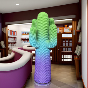 Große Feenbaum-Palmen-Skulptur aus GFK und Harz als Dekoration für Wohnzimmer, Schönheits-Chen-Pflanzen-Bodenornamente für Bekleidungsgeschäfte - Product Image 4