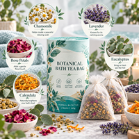 Sachets de bain aux fleurs botaniques naturelles : Pétales de rose, lavande, camomille – Bain de spa aux herbes avec emballage personnalisé