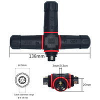 Dernier modèle 2026 Connecteur de raccordement électrique circulaire étanche 4 voies 3 broches en Nylon PA66, Laiton et Silicone, Norme IP68