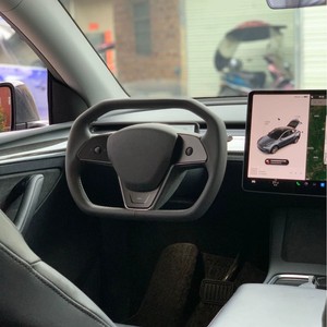 Volant en cuir Tesla à prix d'usine, hexagonal, à fond plat, 100% compatible avec Tesla Model 3 Y, volant de haute qualité - Product Image 2