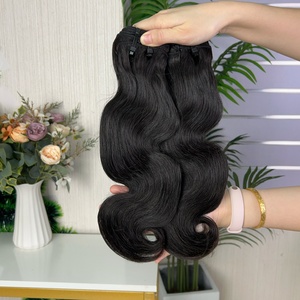ผมมนุษย์แท้แบบเวอร์จิ้น 12a Fumi  แบบ Double Drawn  แบบมัดเป็นช่อ  ลอนหยิก - Product Image 3