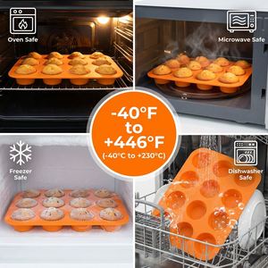 Molde <span class=keywords><strong>de</strong></span> Silicona <span class=keywords><strong>de</strong></span> Grado Alimenticio para Pasteles, Reutilizable, Antiadherente, para Cupcakes y Muffins, Resistente al Calor, con Logotipo Personalizable, Herramientas para Hornear - Product Image 4