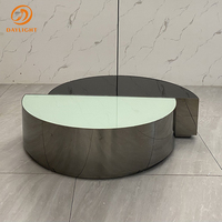 Ensemble de table d'angle en forme de demi-lune de style moderne minimaliste, meubles de salon de luxe, table basse haut de gamme