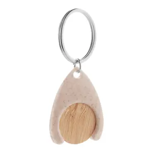 Porte-clés en bambou, gadgets écologiques - Product Image 1