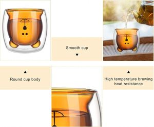 Wholesale Handmade Transparent <b>Double</b> <b>Wall</b> Classic Eco-Friendly Borosilicate Glass Coffee <b>Mug</b> with Hand Grip 250ml - Product Image 3