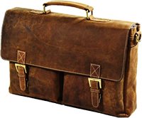 Sac Messager Rétro Jony en Cuir Premium pour Ordinateur Portable, Style Chasseur, avec Fermeture Éclair, Étanche, Protection RFID, Deux Bretelles Chaînes, pour Bureau et Université