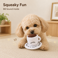 Jouet interactif pour chien en forme de tasse à café, peluche douce, sonore (BB), à mâcher, pour petits chiens et chiots