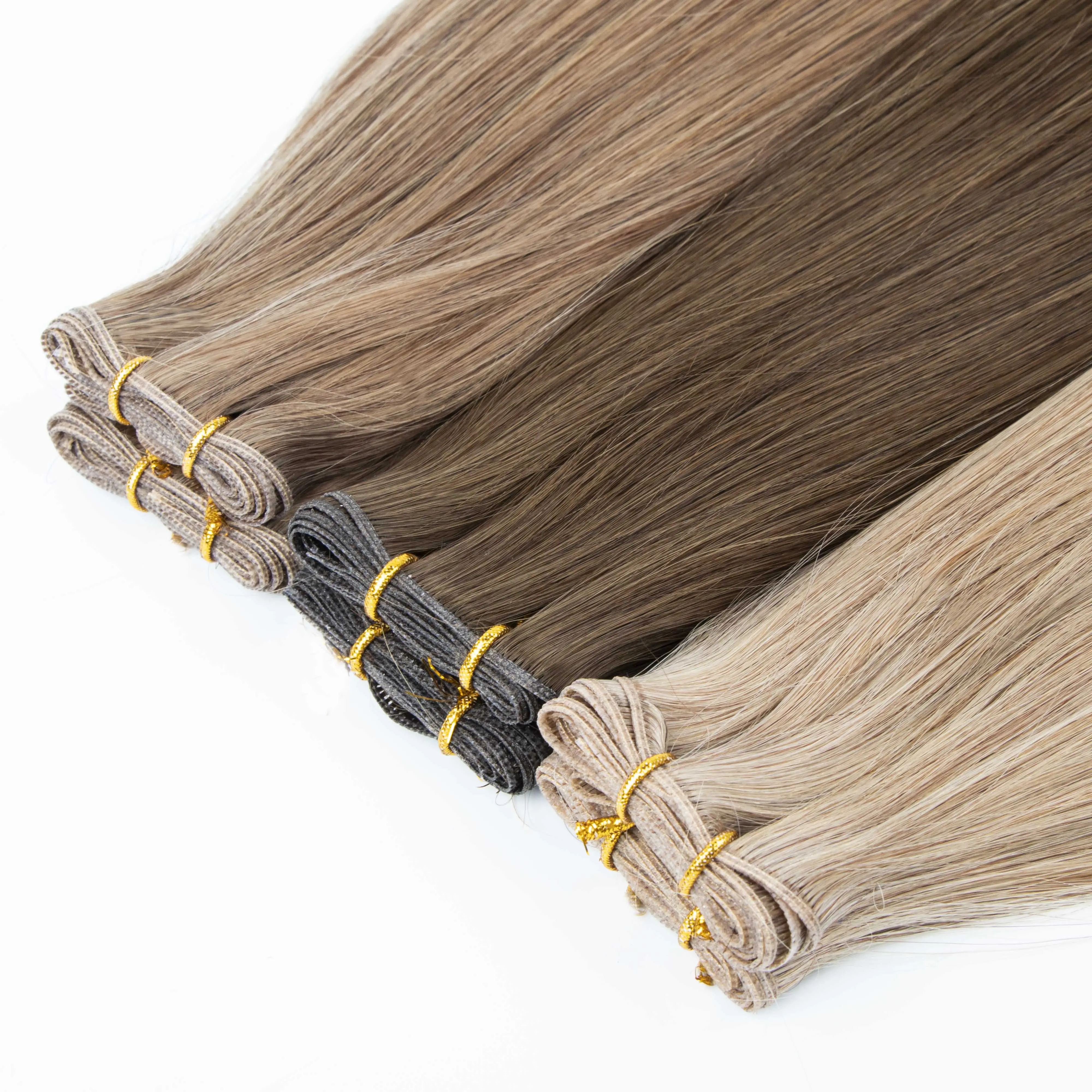 Honor Hair Russian Thin Invisible Genius Weft Hair Extensions Double Drawn Human Hair hand tied weft