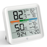 Thermomètre numérique rétroéclairé, hygromètre, haute précision, moniteur de température et d'humidité intérieure et extérieure, pour la maison et le bureau