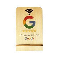 Support d'affichage personnalisé en bois massif pour avis Google avec support de code QR pour avis clients de restaurants et cafés