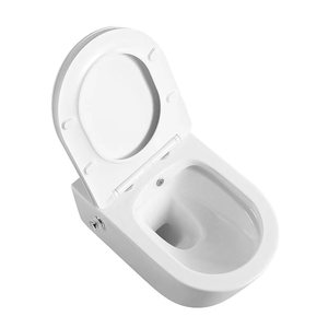 <span class=keywords><strong>2022</strong></span> nuevo diseño europeo Hotel moderno lavado sin montura P-trap blanco <span class=keywords><strong>Wc</strong></span> una pieza cerámica pared colgado inodoro - Product Image 2