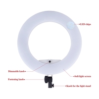 FOSOTO Anneau lumineux pour selfie avec support de téléphone FE-480II 18 pouces 5600K pour maquillage, diffusion en direct, photographie, vente en gros, approvisionnement en vrac