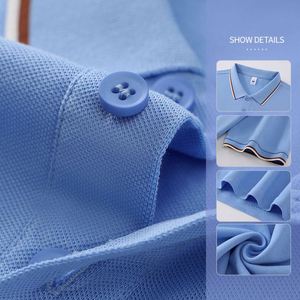 เสื้อโปโลผ้าฝ้ายคุณภาพสูง ปักโลโก้ตามสั่ง ทรงโอเวอร์ไซส์ แขนสั้น สีพื้น ผ้าถัก ปักลาย สำหรับผู้ชาย - Product Image 3