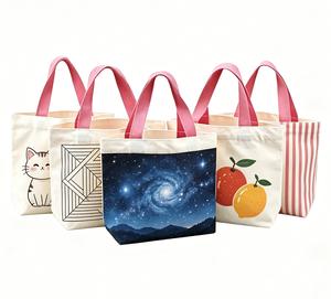 ถุงผ้าแคนวาสแบบพกพาใช้ซ้ำได้กระเป๋าผ้าออกแบบกระเป๋าของคุณเอง - Product Image 2