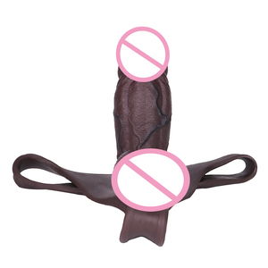 SXXY nouveau Silicone mâle sangle sur <span class=keywords><strong>gode</strong></span> noir réaliste pénis manches <span class=keywords><strong>string</strong></span> creux <span class=keywords><strong>gode</strong></span> t-back pantalon pour hommes retarder l'éjaculation - Product Image 6