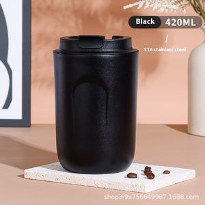 Vaso de taza de café aislado de acero inoxidable al por mayor de 500ml, vaso de viaje de moda con pajita y tapa para viaje - Product Image 2