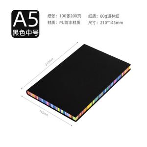 Customized Business A5 Soft Cover Rainbow Edge Color Edge <b>Notebook</b> Thickened Leather Surface Student Office <b>Diary</b> <b>Notebook</b> - Product Image 5