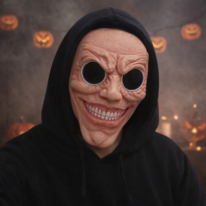 <span class=keywords><strong>Masque</strong></span> en latex Creepy Hollow Eye Smile, <span class=keywords><strong>masque</strong></span> d'horreur intégral effrayant pour Halloween, fête costumée, cosplay - Product Image 4