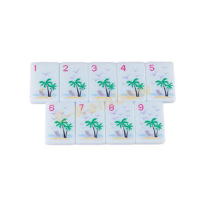Mahjong américain sur <span class=keywords><strong>le</strong></span> thème de la <span class=keywords><strong>plage</strong></span>, 160 jetons en acrylique de qualité supérieure avec motifs imprimés UV - Product Image 3