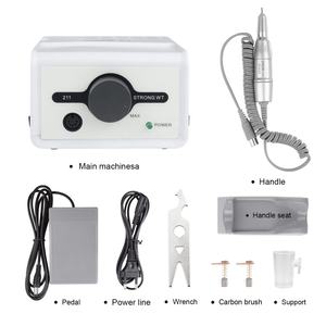 Taladro eléctrico de uñas de alta calidad de 65W fuerte 211 con pieza de mano de 35000RPM 120II plata - Product Image 3